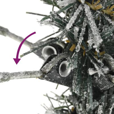 vidaXL Sapin de Noël artificiel mince avec neige floquée 180 cm PVC/PE