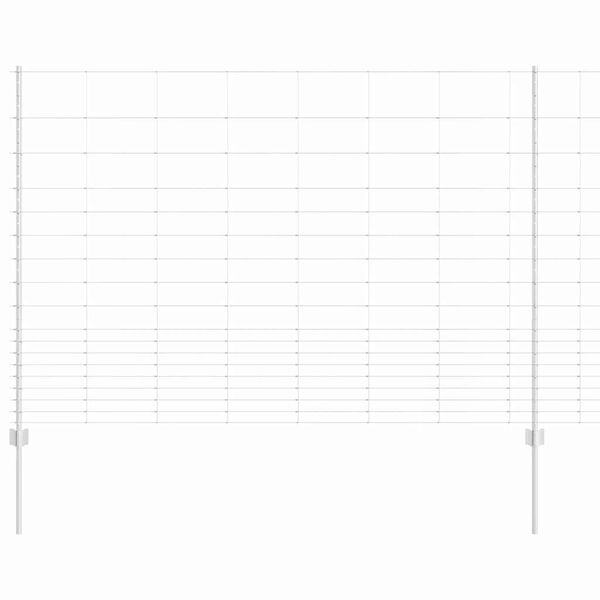 vidaXL Cl&ocirc;ture avec poteau Argent&eacute; 1,5 x 50 m Acier