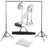 vidaXL Kit de studio photo avec ensemble d'&eacute;clairage et toile de fond