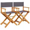 vidaXL Chaises de r&eacute;alisateur pliables lot de 2 gris fonc&eacute; tissu