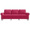 vidaXL Canap&eacute; &agrave; 3 places Rouge bordeaux 180 cm Velours