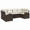 vidaXL Ensemble de canap&eacute; de jardin 6 pc 6 place Marron polyrotin