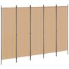 vidaXL Cloison de s&eacute;paration 5 panneaux Marron 250x180 cm