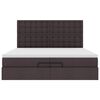 VidaXL Cadre de lit ottoman avec matelas marron foncé 200x200 cm tissu