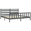 vidaXL Cadre de lit sans matelas gris 200x200 cm bois massif de pin