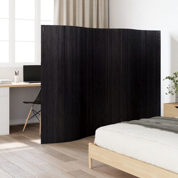 vidaXL Cloison de séparation noir 165x250 cm bambou