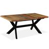 vidaXL Table à manger Bois récupération massif et croix en acier 180cm