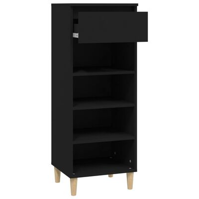 vidaXL Armoire à chaussures Noir 40x36x105 cm Bois d'ingénierie