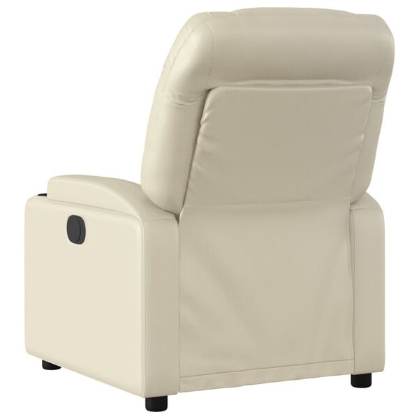 vidaXL Fauteuil inclinable &eacute;lectrique Cr&egrave;me Similicuir