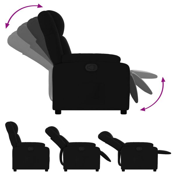 vidaXL Fauteuil inclinable noir tissu