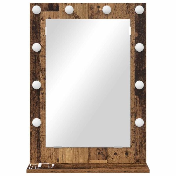 vidaXL Miroir de vanit&eacute; Rectangulaire Gris b&eacute;ton 70 x 50 x 18 cm