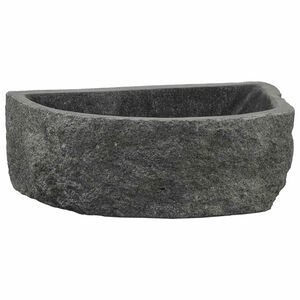 vidaXL Lavabo mural Gris 45 x 35 x 15 cm Pierre de rivi&egrave;re