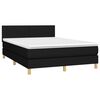 vidaXL Sommier &agrave; lattes de lit avec matelas LED Noir 140x190 cm Tissu