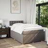 vidaXL Sommier &agrave; lattes de lit avec matelas Taupe 120x200 cm Tissu