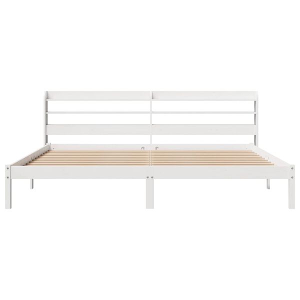 vidaXL Cadre de lit sans matelas blanc 200x200 cm bois massif de pin