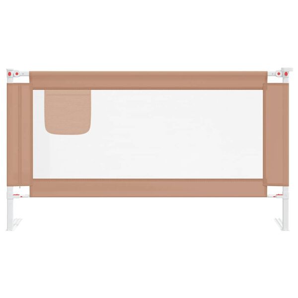vidaXL Barri&egrave;re de s&eacute;curit&eacute; de lit d'enfant Taupe 150x25 cm Tissu