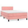 vidaXL Sommier &agrave; lattes de lit avec matelas Rose 120x200 cm Velours