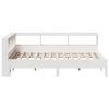 vidaXL Lit biblioth&egrave;que sans matelas blanc 120x190 cm bois pin massif