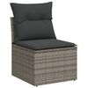 vidaXL Salon de jardin avec coussins 7 pcs gris r&eacute;sine tress&eacute;e