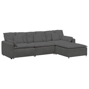 vidaXL Canap&eacute; modulable avec repose-pieds et coussins gris-vert