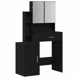 vidaXL Table de Toilette Ch&ecirc;ne noir 80 x 35 x 132 cm Bois d'ing&eacute;nierie