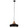 vidaXL Lampe suspendue industrielle Noir Fer et bois solide 26 cm E27