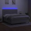 vidaXL Sommier &agrave; lattes de lit et matelas et LED Gris clair 180x200 cm