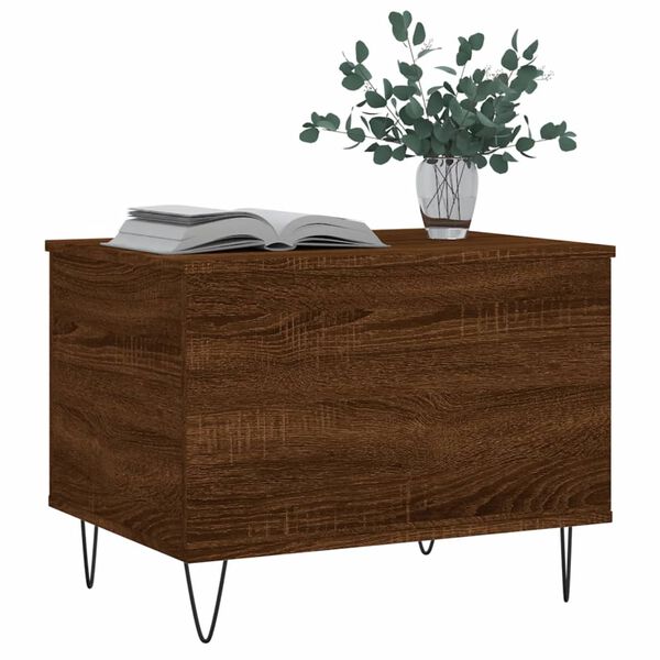 vidaXL Table basse Ch&ecirc;ne marron 60x44,5x45 cm Bois d'ing&eacute;nierie