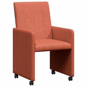 vidaXL Chaises de Salle &agrave; Manger avec Roues 2 pc Rouge orange
