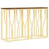 vidaXL Table console dor&eacute; acier inoxydable et bois massif r&eacute;cup&eacute;ration