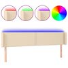 vidaXL T&ecirc;te de lit &agrave; LED Cr&egrave;me 183x16x78/88 cm Tissu