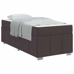 vidaXL Cadre de lit avec matelas Marron fonc&eacute; 90 x 190 cm tissu
