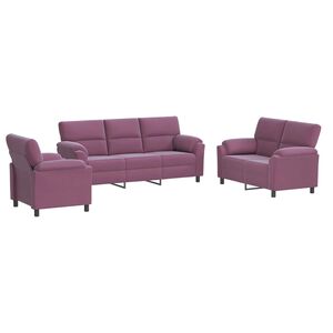 vidaXL Ensemble de Canap&eacute;s 3 pcs Pourpre Velours