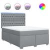 vidaXL Sommier &agrave; lattes de lit avec matelas Gris clair 160x200cm Tissu