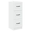 vidaXL Armoire &agrave; tiroirs Blanc 33 x 34,5 x 87 cm Bois d'ing&eacute;nierie
