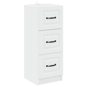 vidaXL Armoire &agrave; tiroirs Blanc 33 x 34,5 x 87 cm Bois d'ing&eacute;nierie