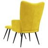vidaXL Fauteuil relax avec tabouret en velours jaune moutarde