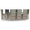 vidaXL Ensemble &agrave; manger de jardin 9 pcs coussins gris r&eacute;sine tress&eacute;e
