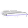 vidaXL Cadre de lit &agrave; LED sans matelas blanc 140x200 cm bois massif