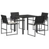 vidaXL Ensemble de salle &agrave; manger pour jardin 5 pcs Noir et Cr&egrave;me