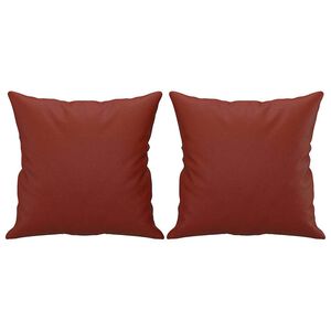 vidaXL Coussins d&eacute;coratifs lot de 2 Rouge bordeaux 40x40 cm Similicuir
