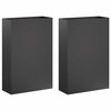 vidaXL Cache-pot de jardin 2 pc Noir 50 x 20 x 75 cm