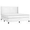 vidaXL Sommier &agrave; lattes de lit avec matelas Blanc 180x200cm Similicuir