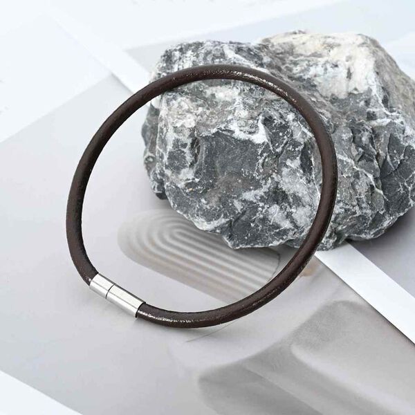 vidaXL Corde en Cuir Marron fonc&eacute; &Oslash;5 mm x 5 m Cuir