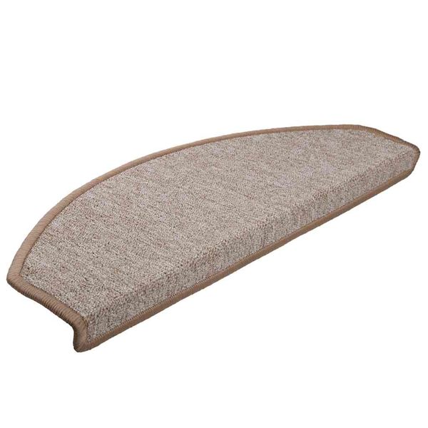 vidaXL Tapis d'escalier 20 pi&egrave;ces 65 x 24 x 4 cm Marron clair Demi-rond Grand
