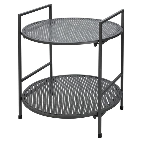 ProGarden Table d'appoint de jardin &agrave; 2 niveaux acier anthracite mat