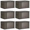 vidaXL Bo&icirc;te de rangement avec fen&ecirc;tre lat&eacute;rale transparente 6 pc Gris