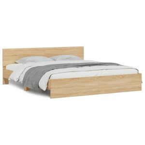 vidaXL Cadre de lit sans matelas ch&ecirc;ne sonoma 200x200 cm