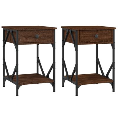 vidaXL Tables de chevet 2pcs Chêne marron 40x42x60cm Bois d'ingénierie