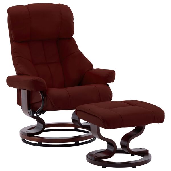 vidaXL Fauteuil inclinable avec repose-pied similicuir et bois courb&eacute;